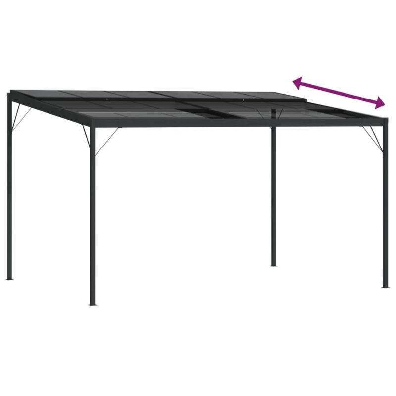 vidaXL lapene ar jumtu, 4x3x2,5 m, alumīnijs un tērauds