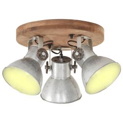 vidaXL griestu lampa, industriāls dizains, sudrabaina, 42x27 cm, E27