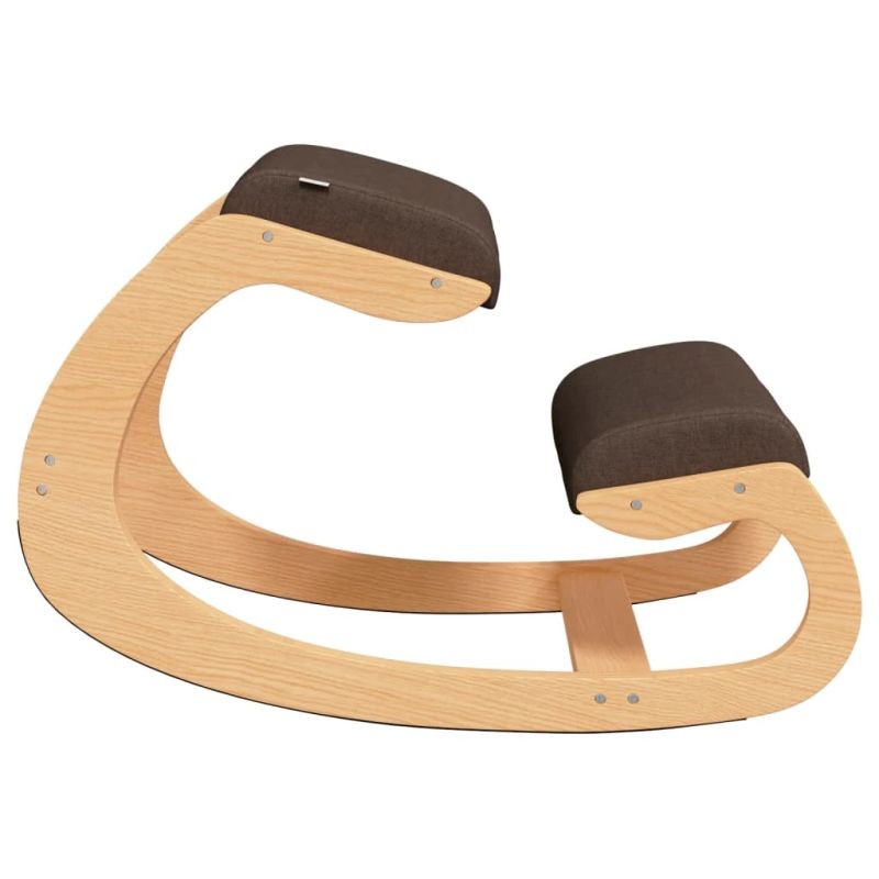 vidaXL krēsls ar ceļu atbalstiem, brūns, 55x84x55 cm, bērza saplāksnis