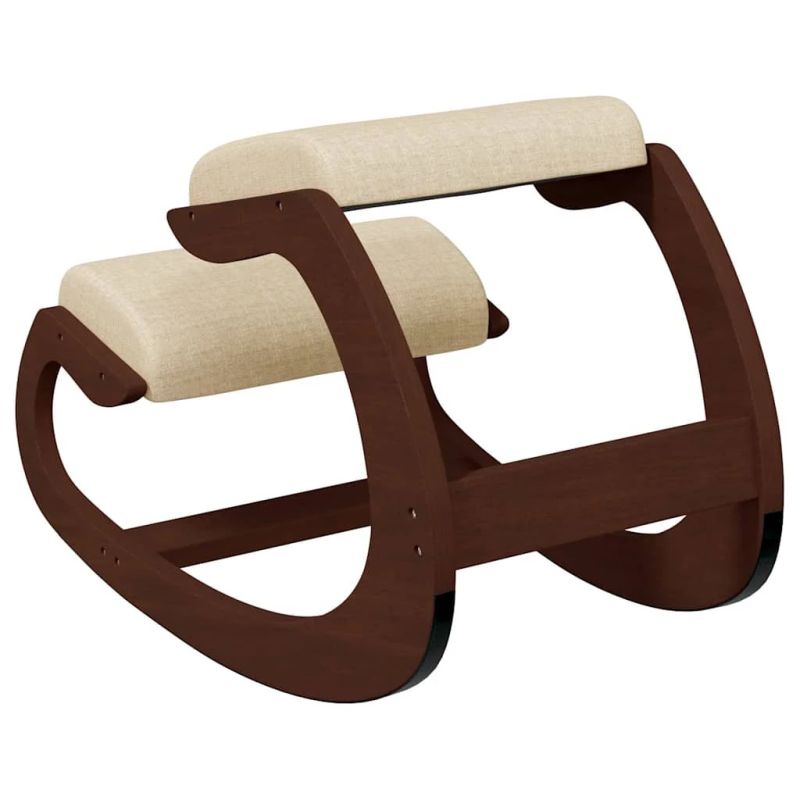 vidaXL krēsls ar ceļu atbalstiem, bēšs, 55x84x55 cm, bērza saplāksnis