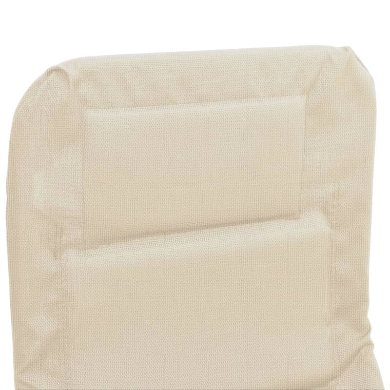 vidaXL sauļošanās krēsli, 2 gb., saliekami, bēšs tekstilēns, tērauds