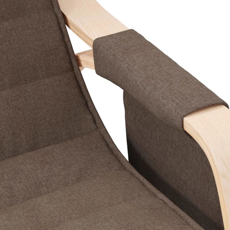 vidaXL šūpuļkrēsls, tumši brūns audums