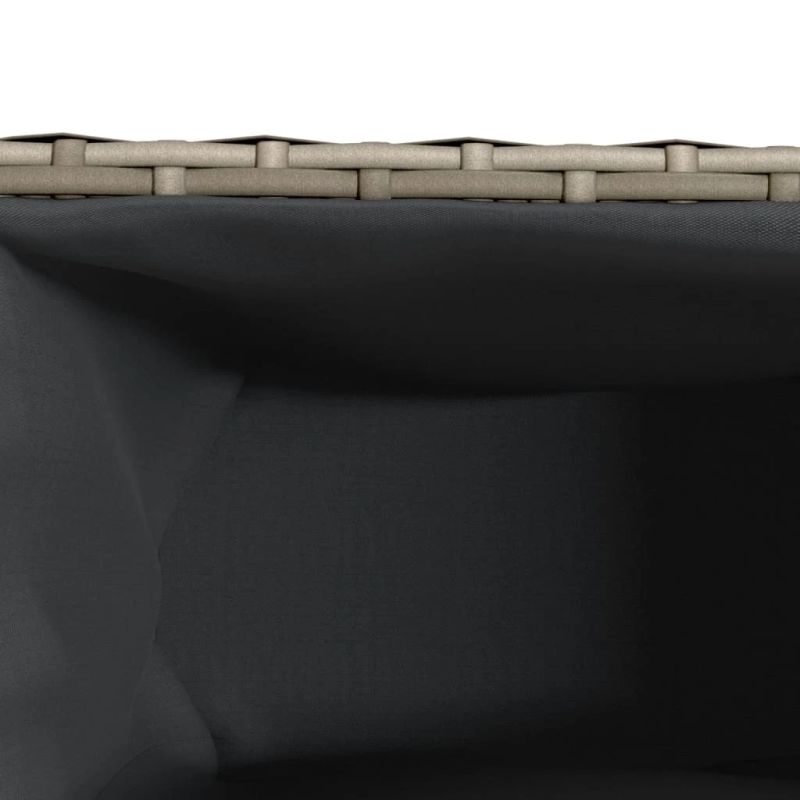 vidaXL dārza puķu kaste ar riteņiem, 3 podi, 107x32x38 cm, pelēks PE