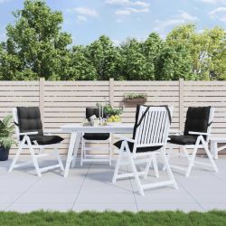 vidaXL dārza krēslu matrači, 4 gab., oksforda audum, melna