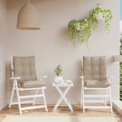 vidaXL dārza krēslu matrači, 2 gab., oksforda audum, pelēkbrūni