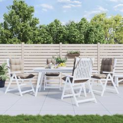 vidaXL dārza krēslu matrači, 4 gab., oksforda audum, pelēkbrūni