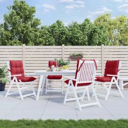 vidaXL dārza krēslu matrači, 4 gab., vīnsarkani, oksforda audum