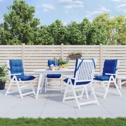 vidaXL dārza krēslu matrači, 4 gab., koši zils oksforda audums