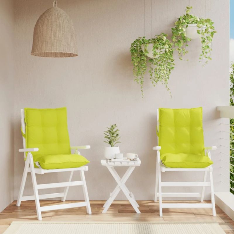 vidaXL dārza krēslu matrači, 2 gb., spilgti zaļi, oksforda audums