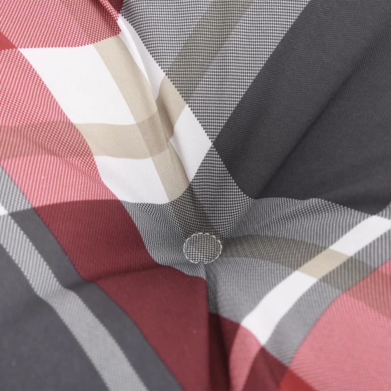 vidaXL dārza krēslu matrači, 4 gab., oksforda audums, sarkani rūtots