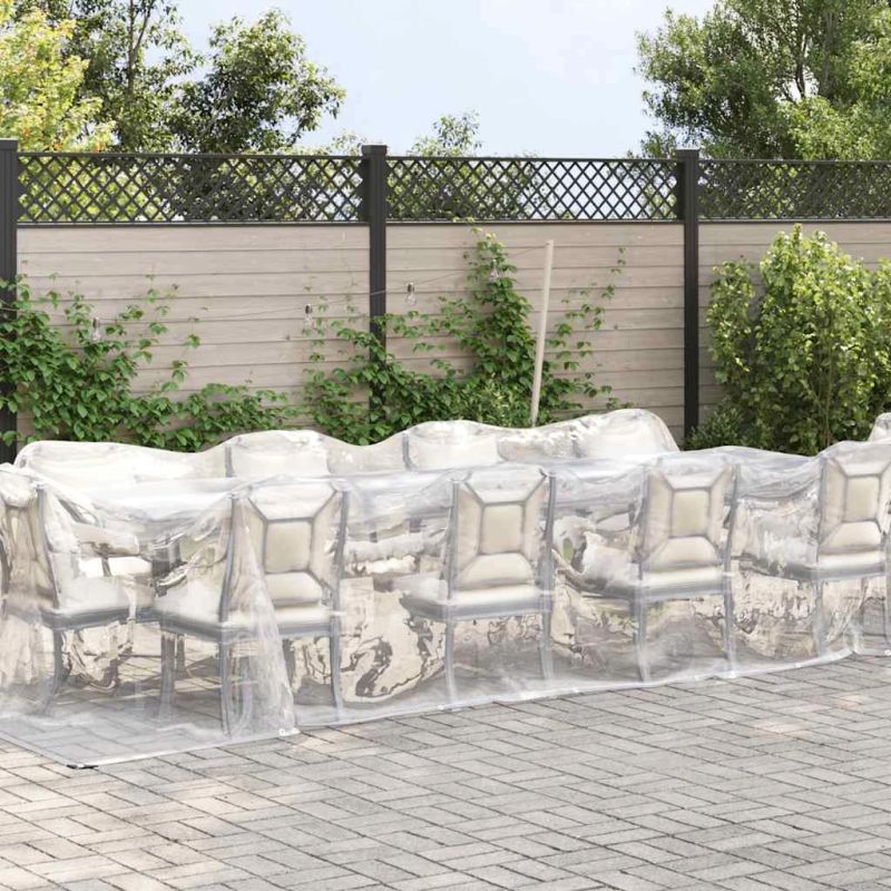 vidaXL Caurspīdīgs brezents ar cilpām 3x12 m Polietilēns