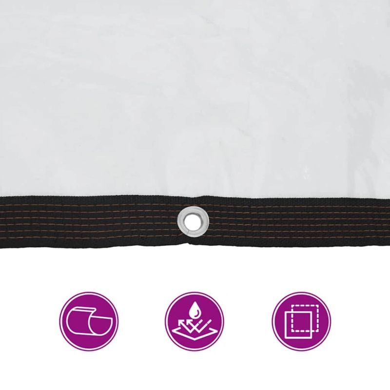 vidaXL Caurspīdīgs Brezents ar cilpām 5x6 m Polietilēns