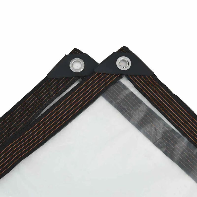 vidaXL Caurspīdīgs brezents ar cilpām 5x10 m Polietilēns