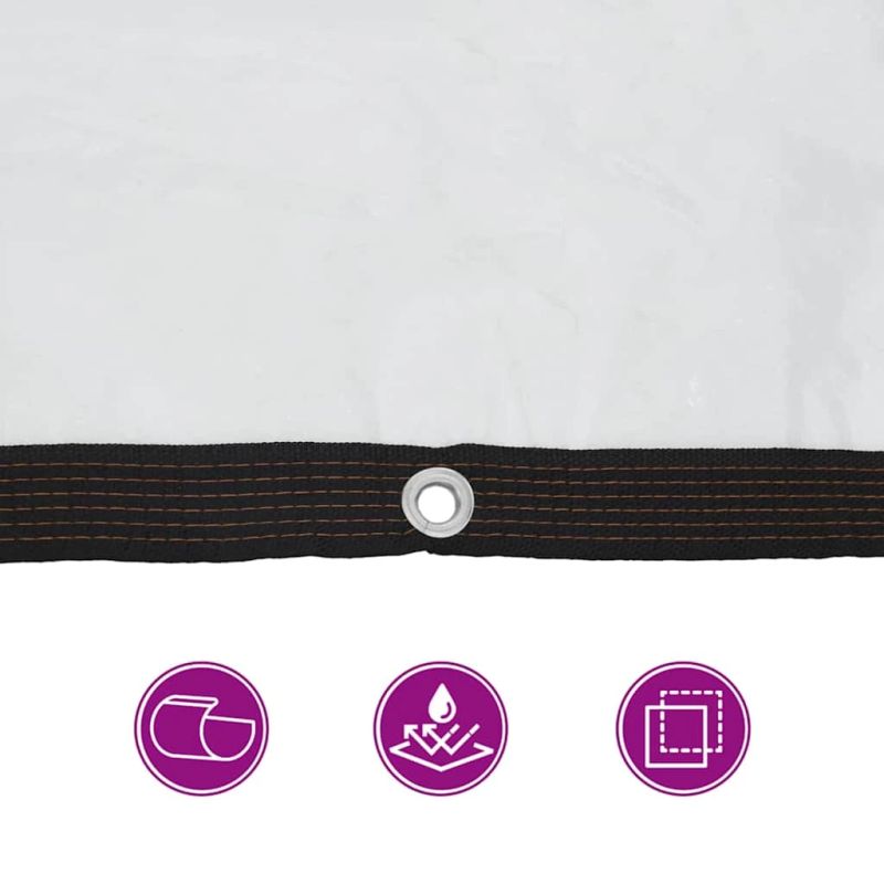 vidaXL Caurspīdīgs brezents ar cilpām 6x6 m Polietilēns