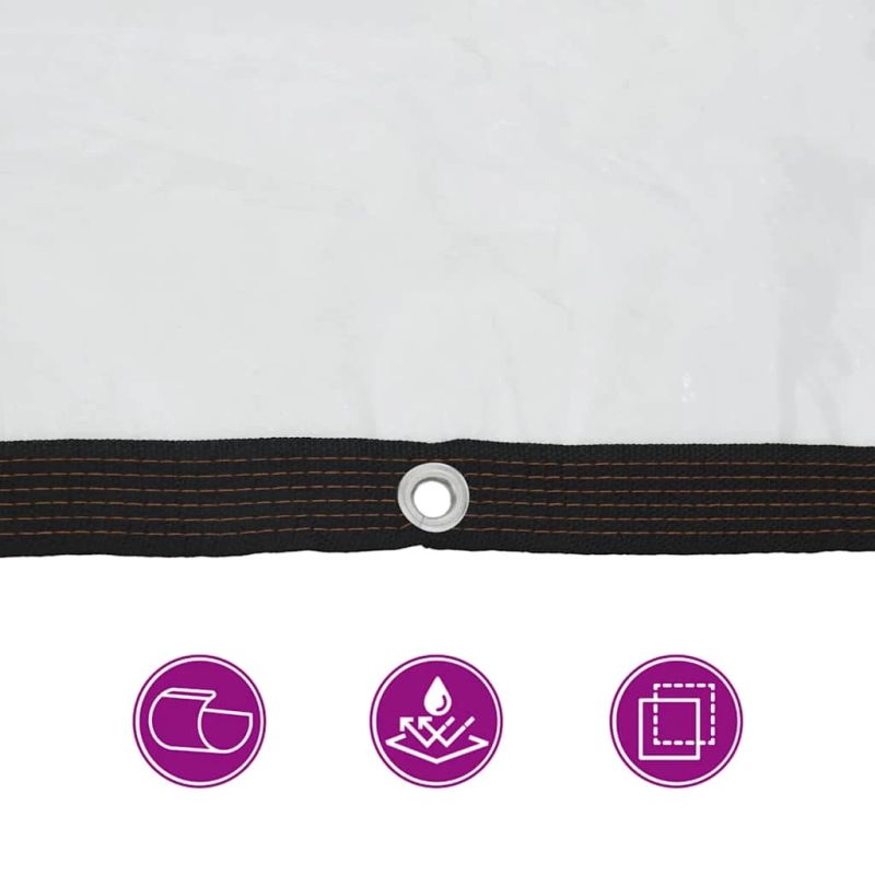 vidaXL Caurspīdīgs Brezents ar cilpām 6x8 m Polietilēns