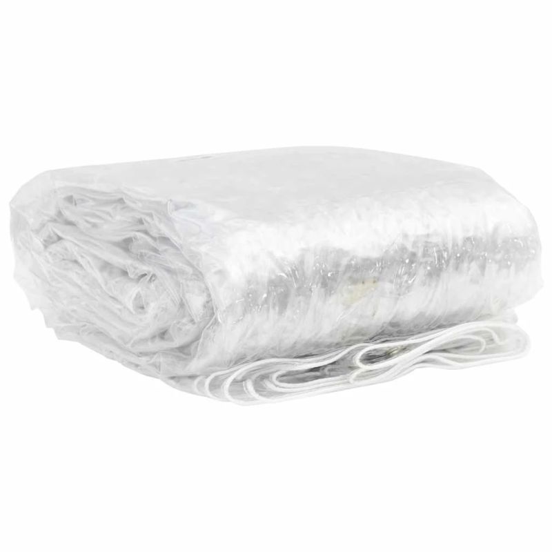 vidaXL Caurspīdīgs brezents ar cilpām 2x10 m PVC