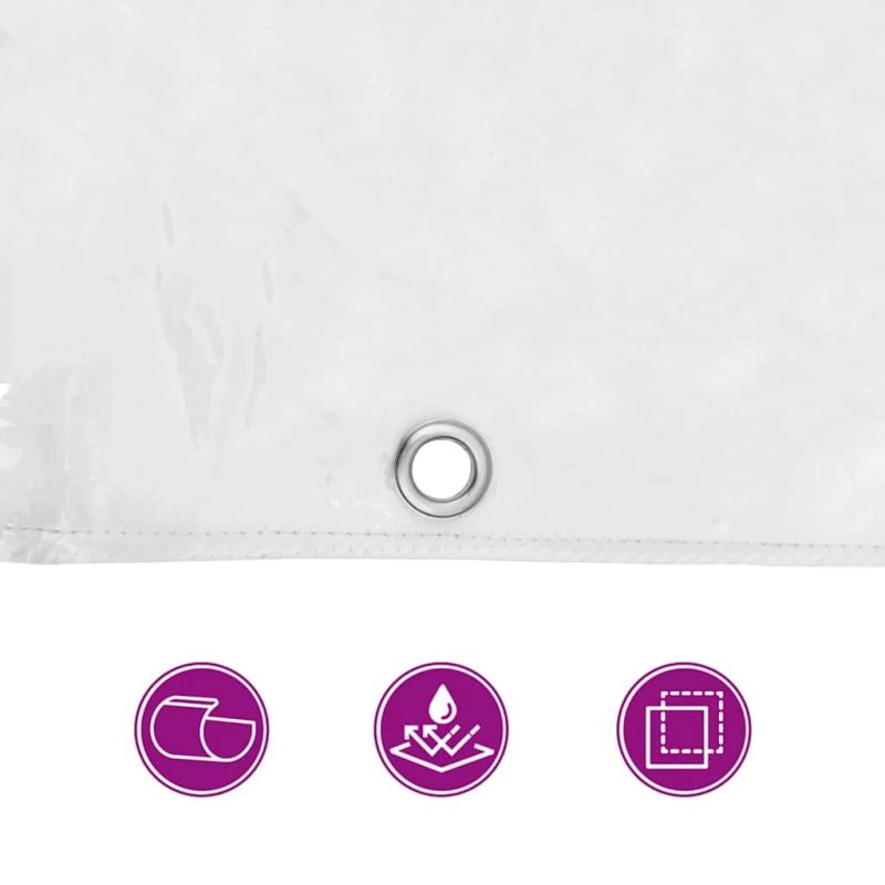 vidaXL Caurspīdīgs brezents ar cilpām 5x6 m PVC