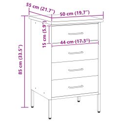vidaXL Darbagalds ar atvilktni Sarkans un pelēks 50 x 55 x 85 cm