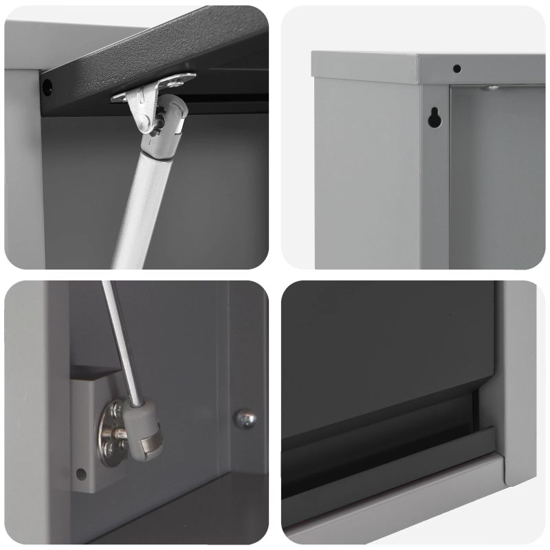 vidaXL Rīku skapis ar uzglabāšanu Melns un pelēks 50 x 25 x 35 cm