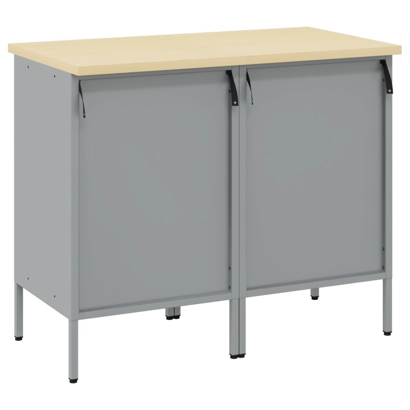 vidaXL Darba skapis 2 pcs Sarkans un pelēks 100 x 55 x 85 cm