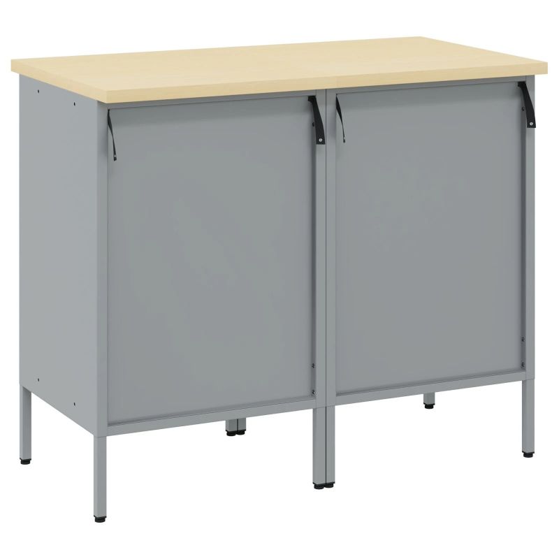 vidaXL Darba skapis ar riteni 2 pcs Sarkans un pelēks 100 x 55 x 85 cm