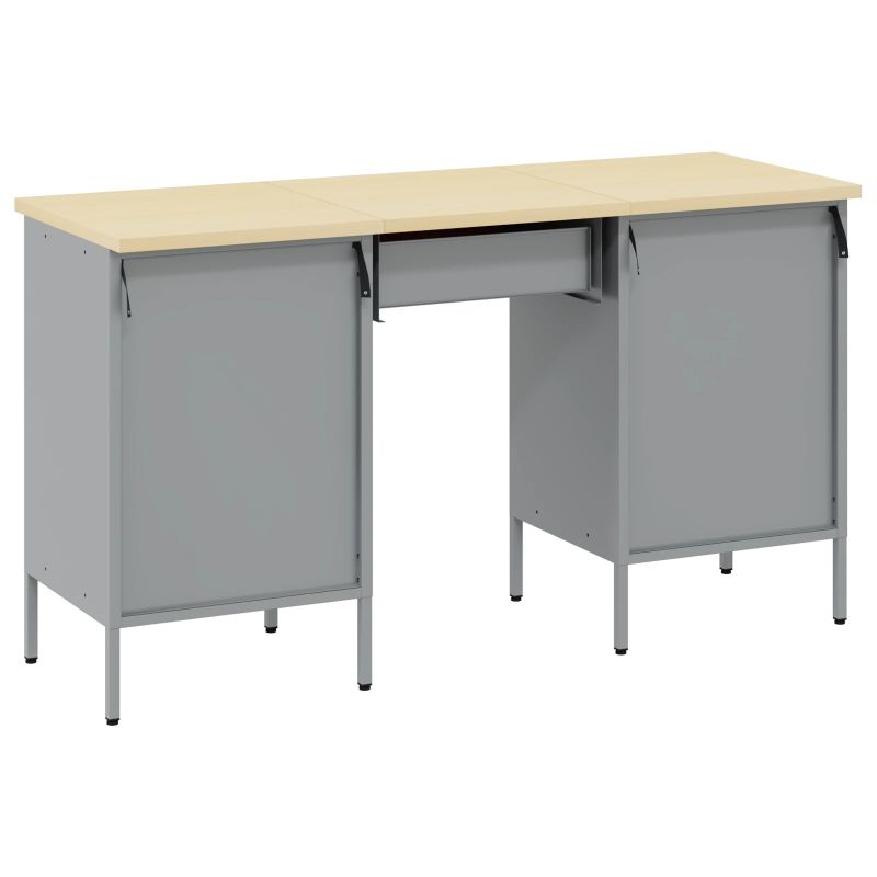 vidaXL Darba skapis ar atvilktni 3 pcs Sarkana 150 x 55 x 85 cm