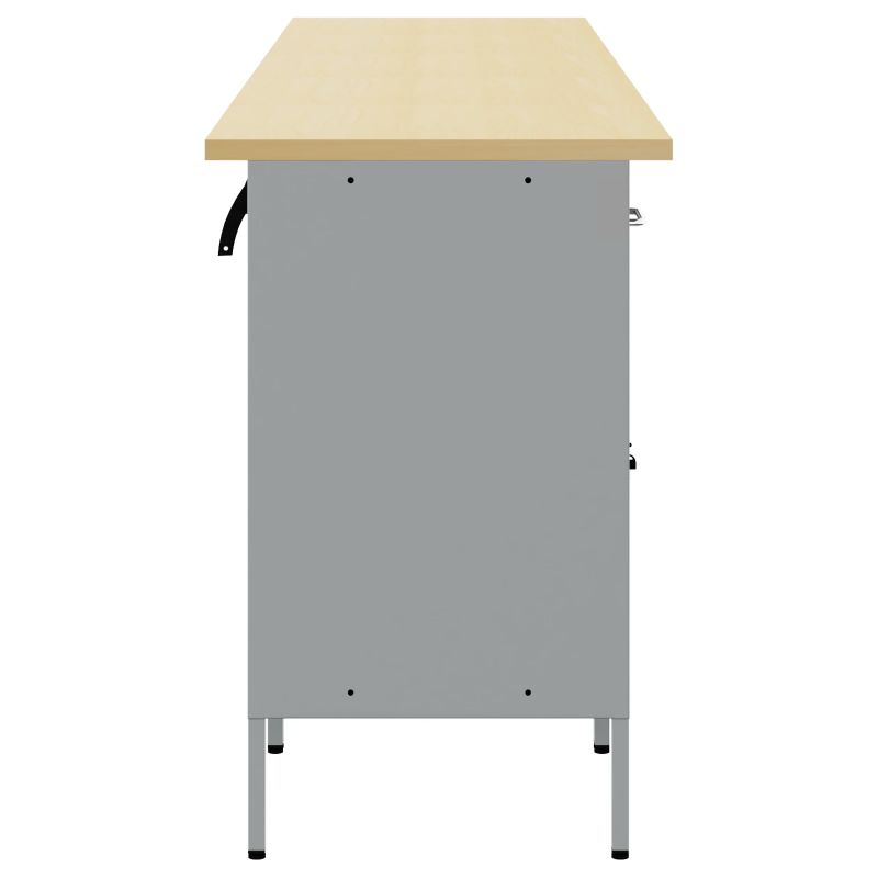 vidaXL Darba skapju komplekts ar atvilktni 5 pcs Melns un pelēks