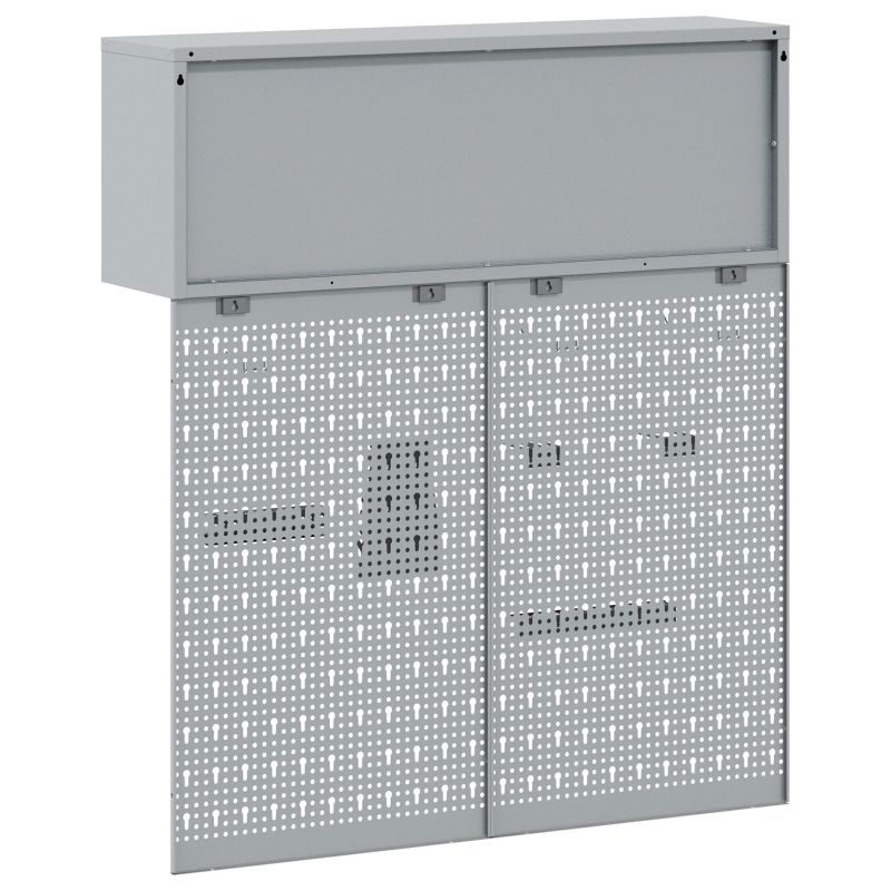 vidaXL Rīku skapju komplekts ar plauktu ar uzglabāšanu 3 pcs Melna