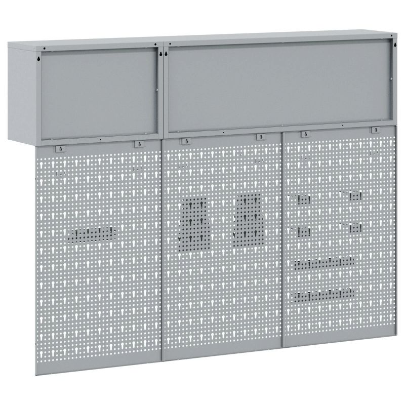 vidaXL Rīku skapju komplekts ar plauktu ar uzglabāšanu 5 pcs Melna