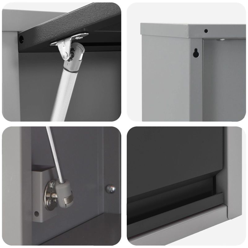 vidaXL Rīku skapju komplekts ar plauktu ar uzglabāšanu 5 pcs Melna