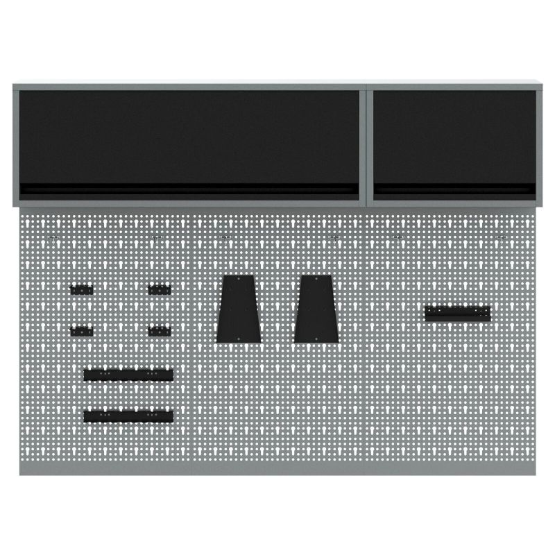 vidaXL Rīku skapju komplekts ar plauktu ar uzglabāšanu 5 pcs Melna