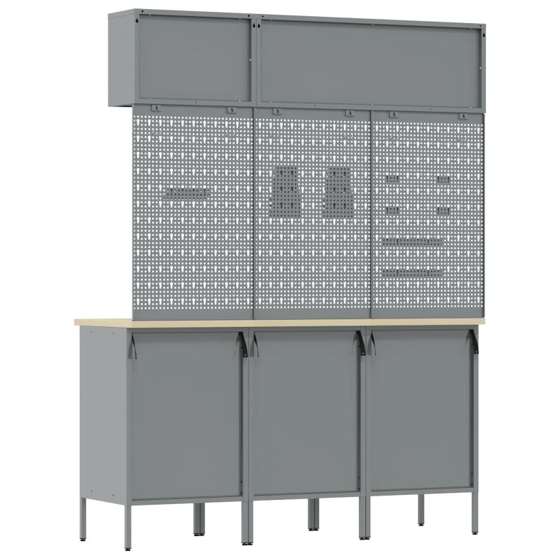 vidaXL Darba skapju komplekts ar atvilktni ar slēdzeni 8 pcs Sarkana