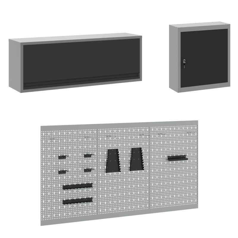 vidaXL Darba skapju komplekts ar atvilktni ar uzglabāšanu 8 pcs Melna