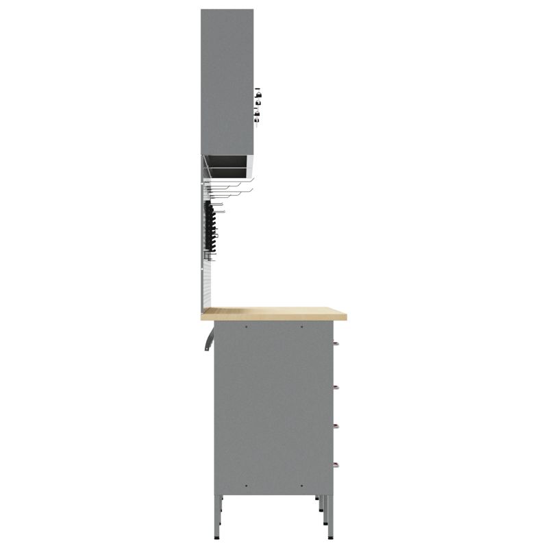 vidaXL Darba skapis ar atvilktni 10 pcs Melna 200 x 55 x 200 cm