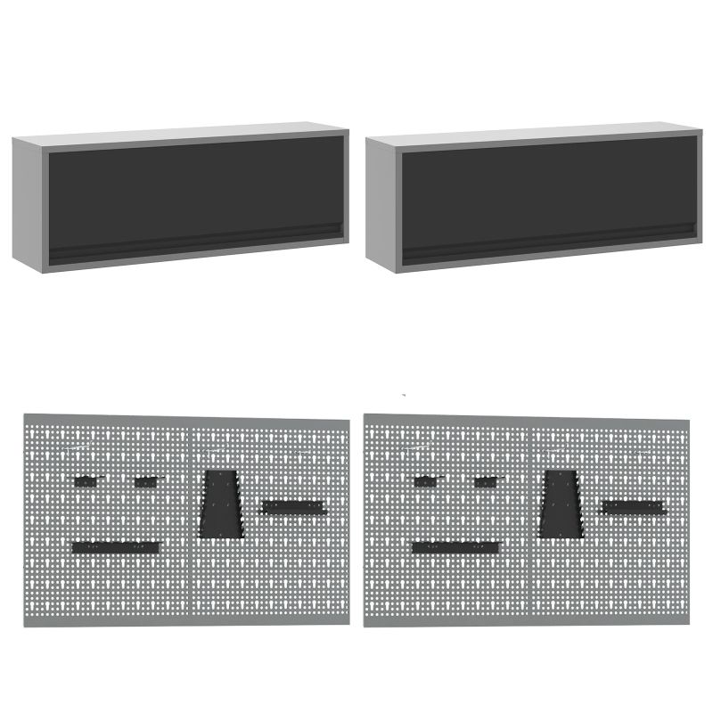 vidaXL Darba skapju komplekts ar uzglabāšanu 10 pcs Melna