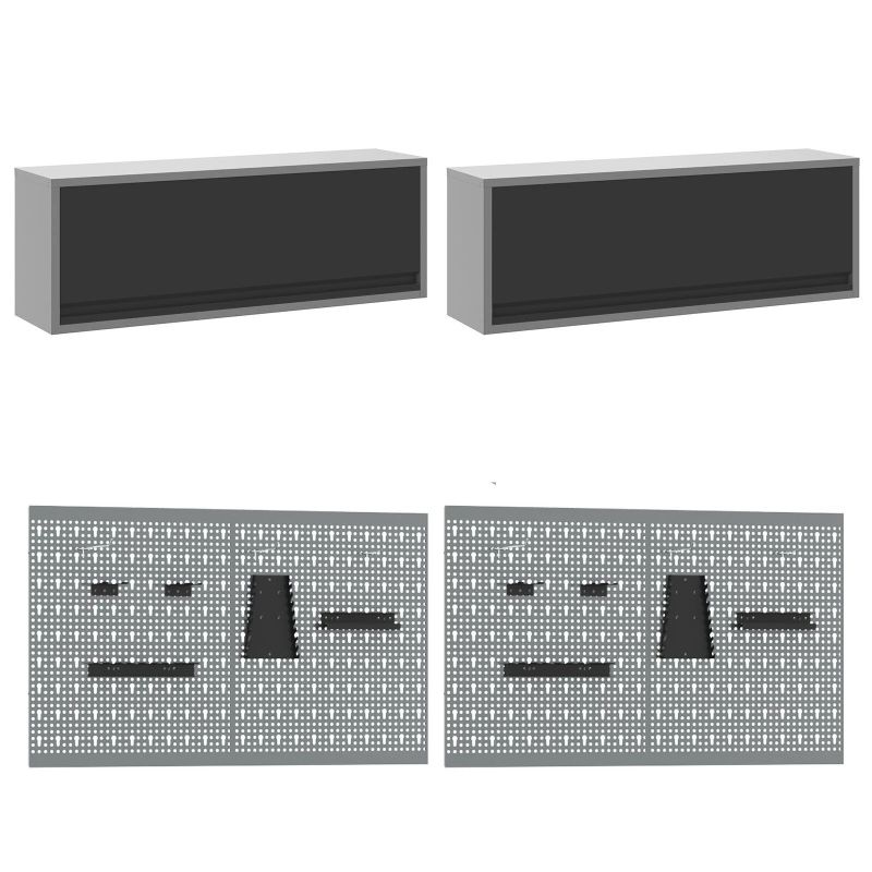 vidaXL Darba skapju komplekts ar uzglabāšanu 10 pcs Melna