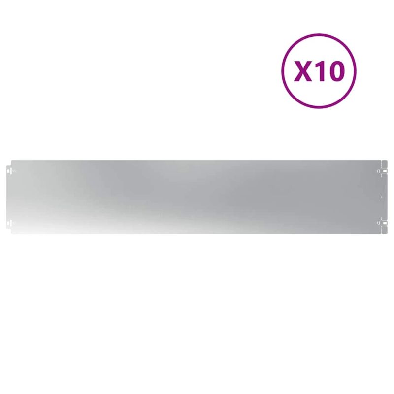 vidaXL Zālāju apmales 10 gab 20x103 cm cinkots tērauds