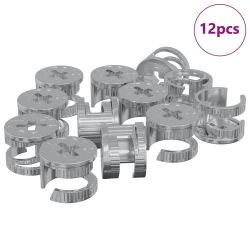 vidaXL Kameru bloķēšanas uzgriežņi 12 pcs Sudraba 15 x 11,5 mm Tērauds