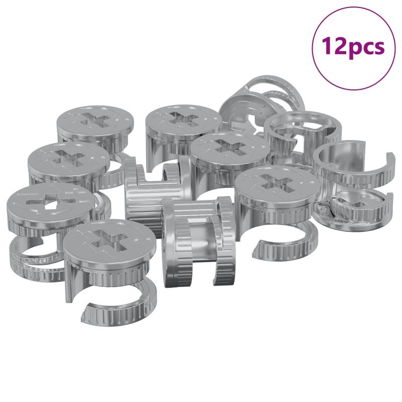 vidaXL Kameru bloķēšanas uzgriežņi 12 pcs Sudraba 15 x 11,5 mm Tērauds