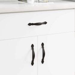 vidaXL Rankena 2 pcs Juoda 143 x 19,2 x 20 mm Cinko lydinys