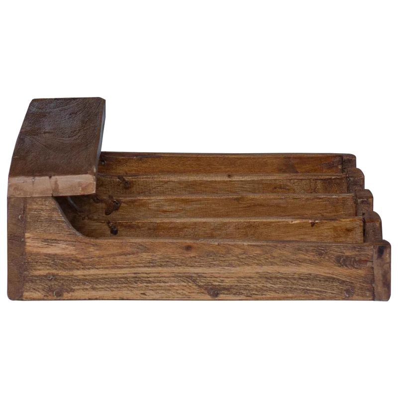 vidaXL Kaste Brūna 36 x 30 x 10 cm Cieta mahagona koks