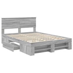vidaXL Gultas rāmis Pelēks Sonoma 160 x 200 cm Inženierijas koks