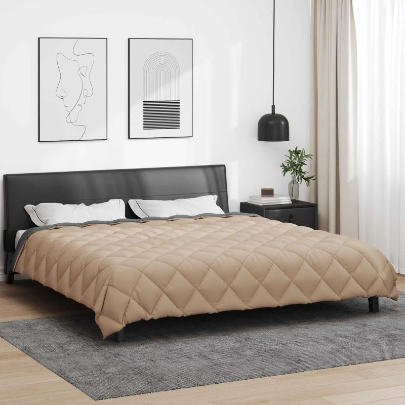 vidaXL Ziemas gultas sega Antracīts un taupe 220 x 260 cm Mikrošķiedra