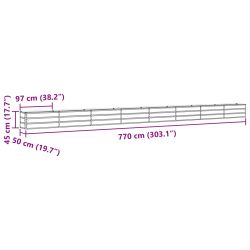 vidaXL Lovelis Antracitas 480 x 50 x 45 cm Cinkuota plienas