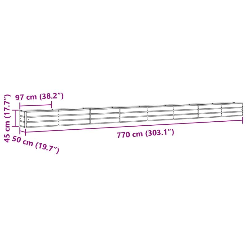 vidaXL Puķu kaste Antracīts 480 x 50 x 45 cm Cinkots tērauds