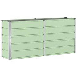 vidaXL Puķu kaste Zaļa 160 x 40 x 75 cm Tērauds