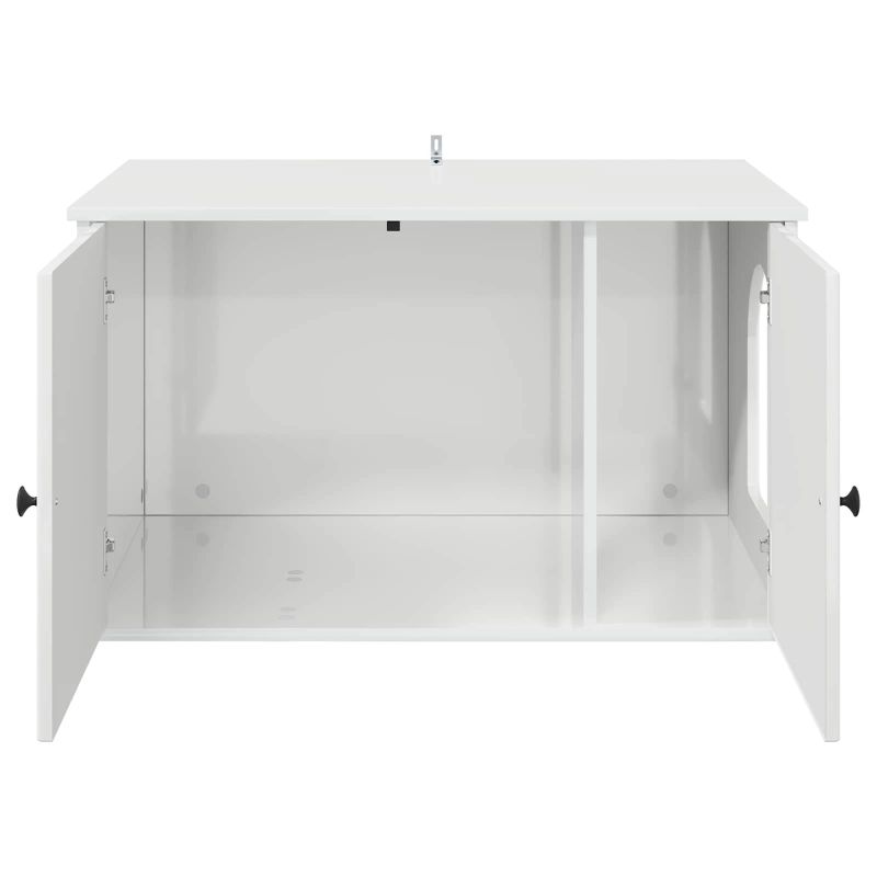 vidaXL Kaķu māja Spīdīga Balta 85 x 55 x 50 cm Inženierijas koks