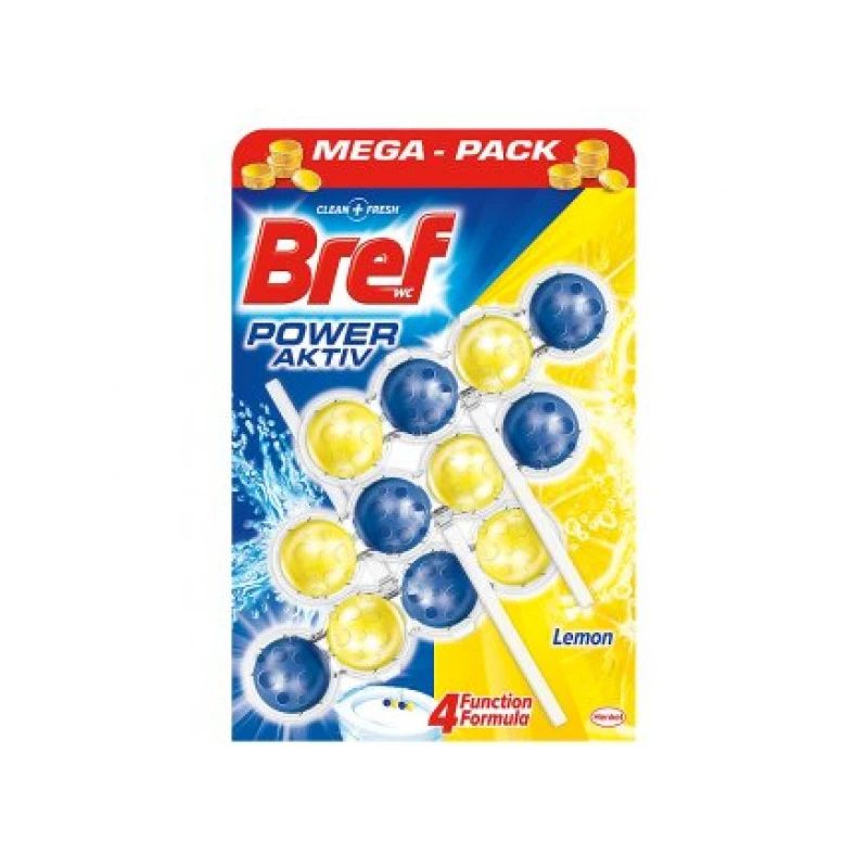 WC tīrītājs-atvēsinātājs BREF POWER AKTIV LEMON. 3×50 g