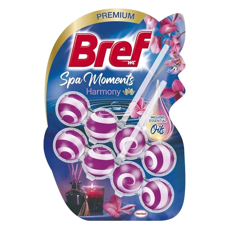 Tualetes poda tīrīšanas līdzeklis-atsvaidzinātājs Bref Spa Moments Harmony,2x50g
