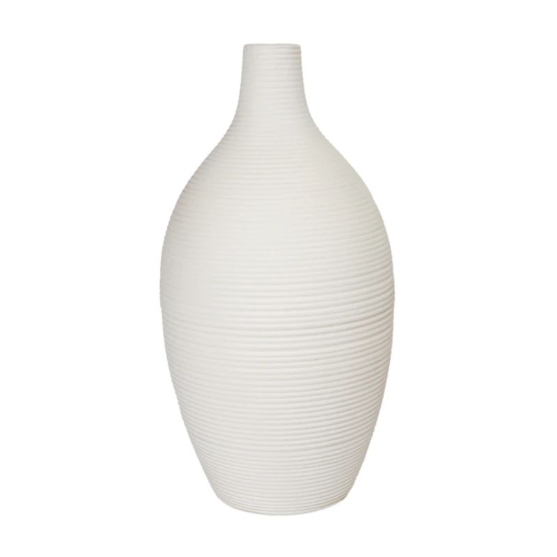 Vāze keramiska 14x14x28cm, balta